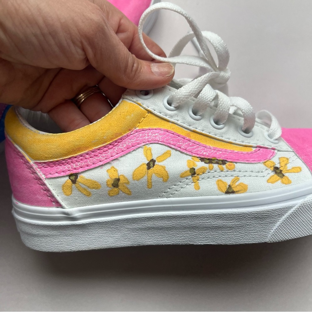 Vans Platform Custom Painted Sneakers Size 6 - image 7